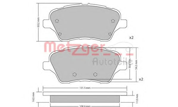 1170640 METZGER Brake Pad Set, disc brake