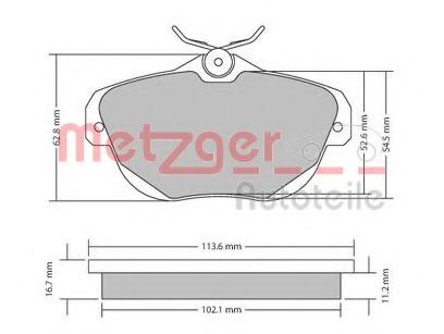 1170653 METZGER Brake Pad Set, disc brake