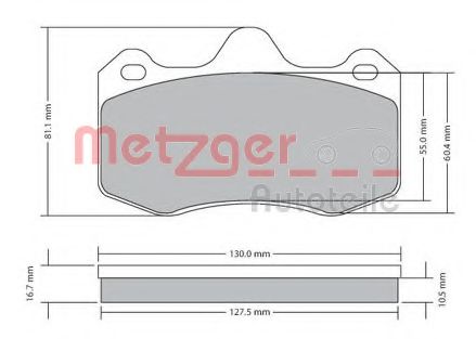 1170656 METZGER Brake System Brake Pad Set, disc brake