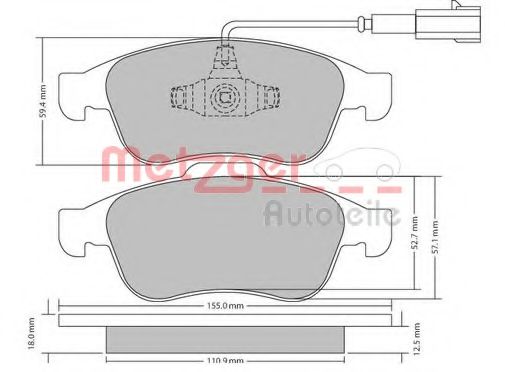 1170671 METZGER Brake System Brake Pad Set, disc brake