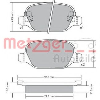 1170680 METZGER Brake Pad Set, disc brake
