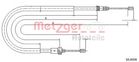 10.6034 METZGER Brake System Cable, parking brake