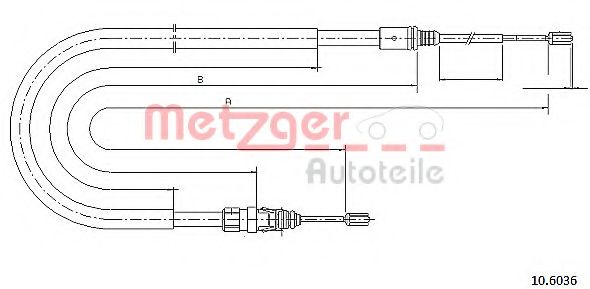 10.6036 METZGER Cable, parking brake