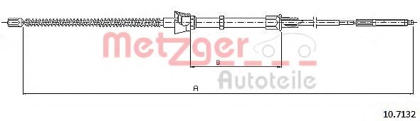 107132 METZGER Cable, parking brake