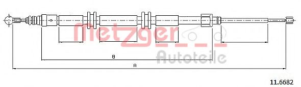 11.6682 METZGER Brake System Cable, parking brake