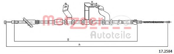 172584 METZGER Cable, parking brake