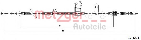 17.4224 METZGER Brake System Cable, parking brake