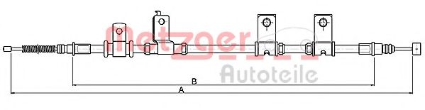 17.3504A METZGER Cable, parking brake