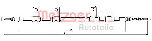 17.3505A METZGER Трос, стояночная тормозная система