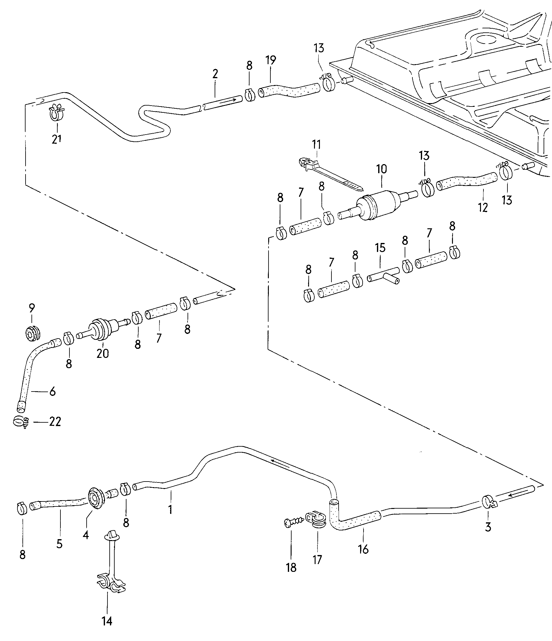 Kraftstoffleitung; Kraftstofffilter - Typ 2/syncro(T2)  