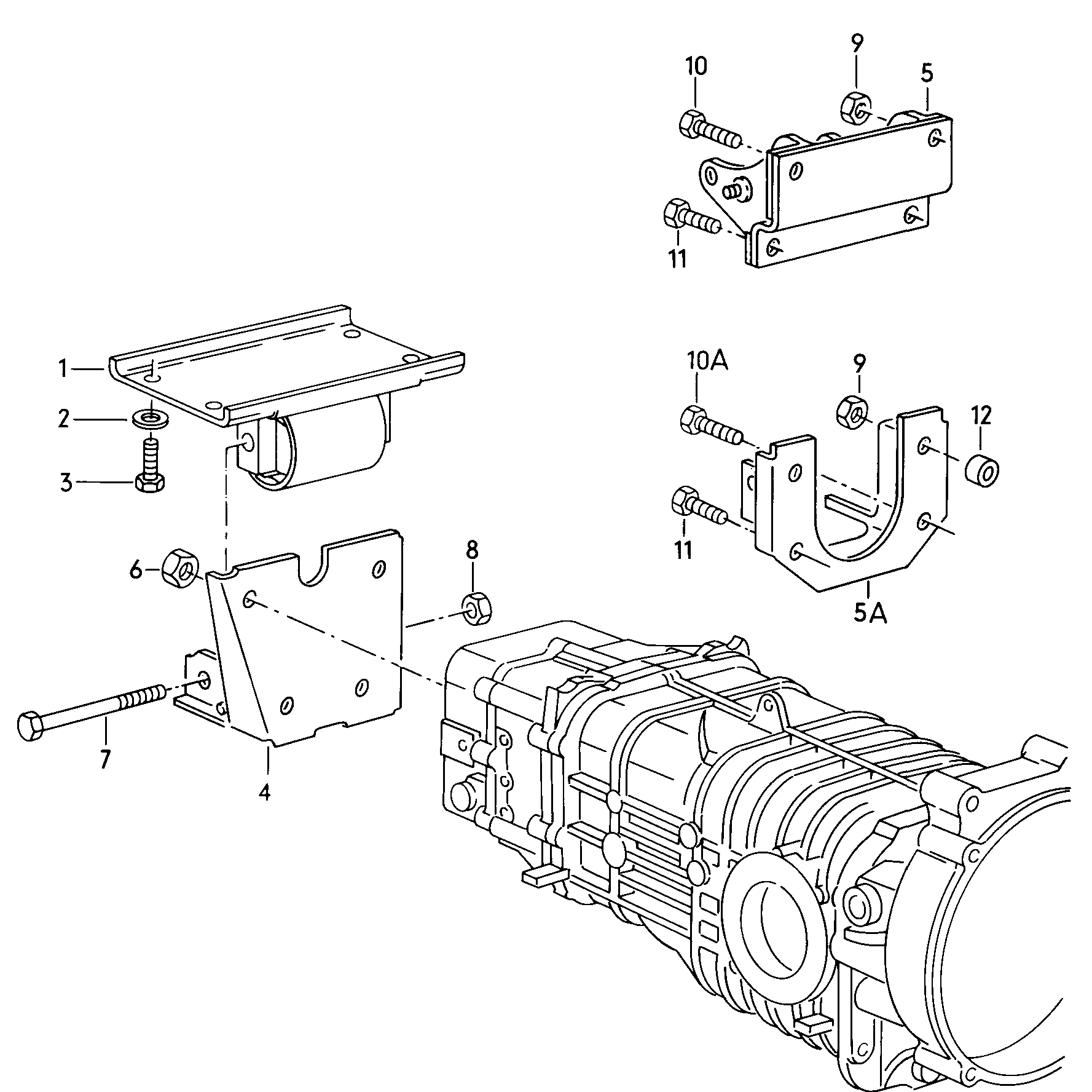 Befestigungsteile f. Getriebe - Typ 2/syncro(T2)  