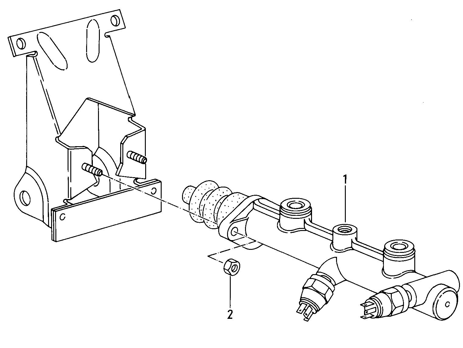 hoofdremcilinder; voor wagens met
rembekrachtiger - Typ 2/syncro(T2)  