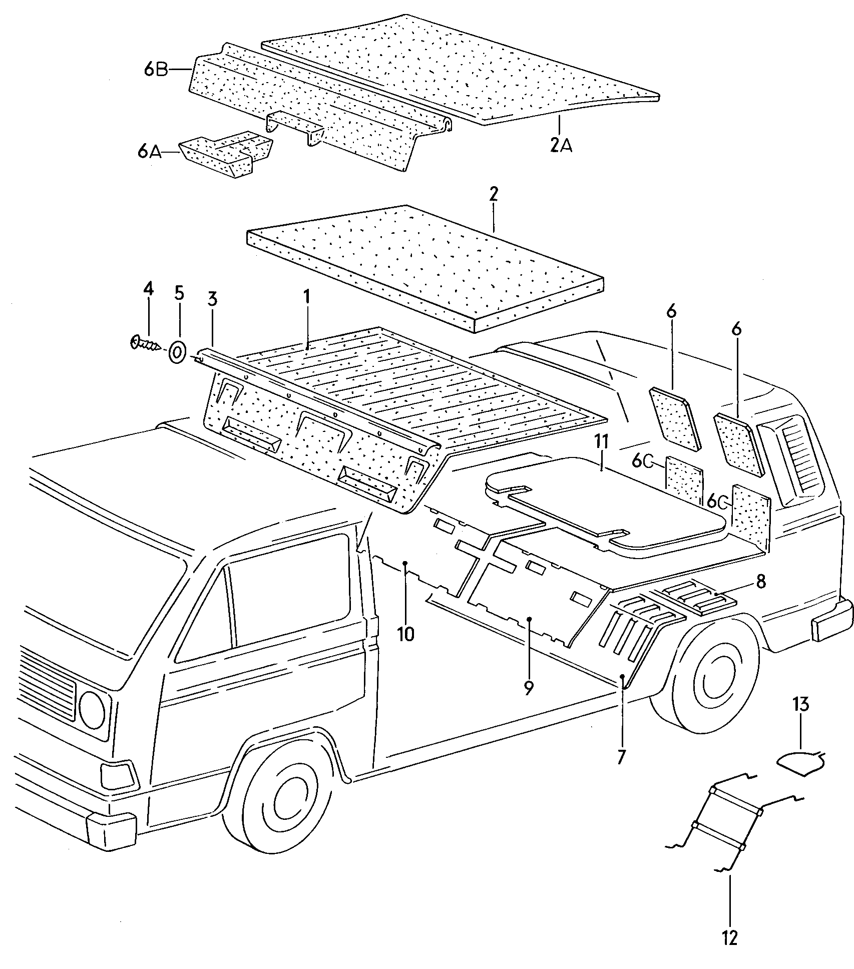 Kofferraumbelag; Daempfungen - Typ 2/syncro(T2)  