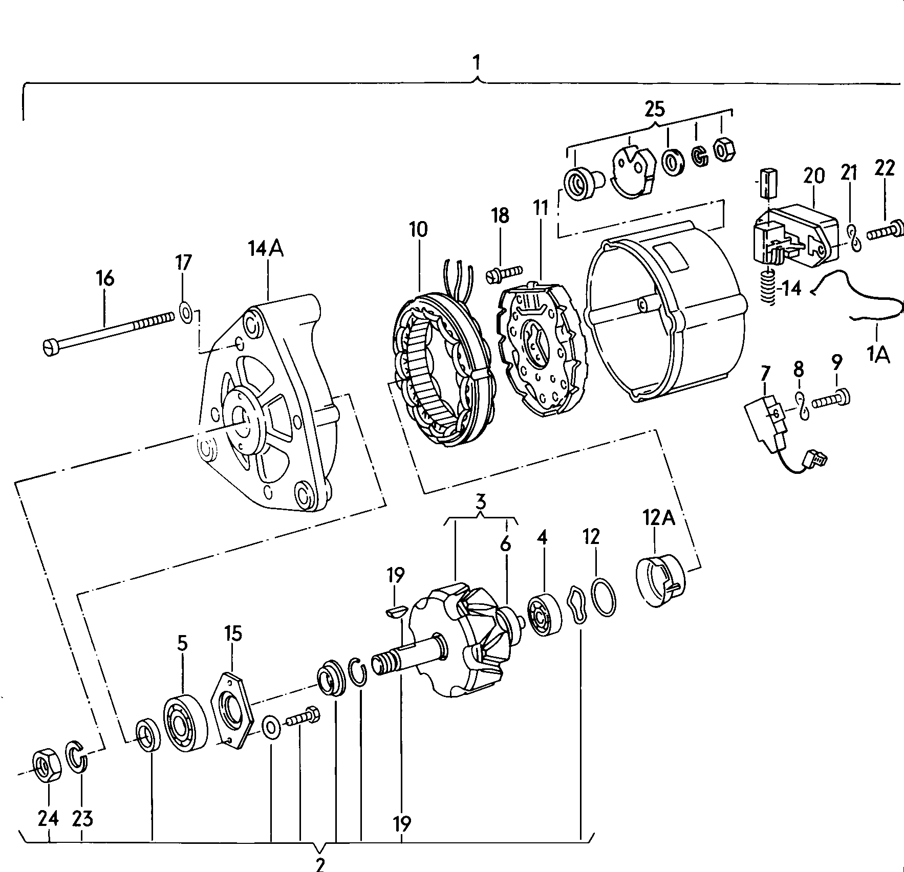 Drehstromgenerator und
Einzelteile - Typ 2/syncro(T2)  