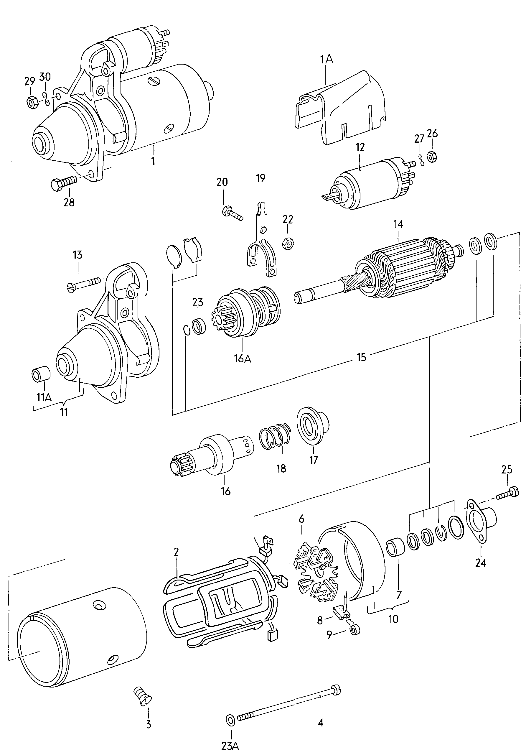 Marş motoru ve Yekpare parça - Typ 2/syncro(T2)  