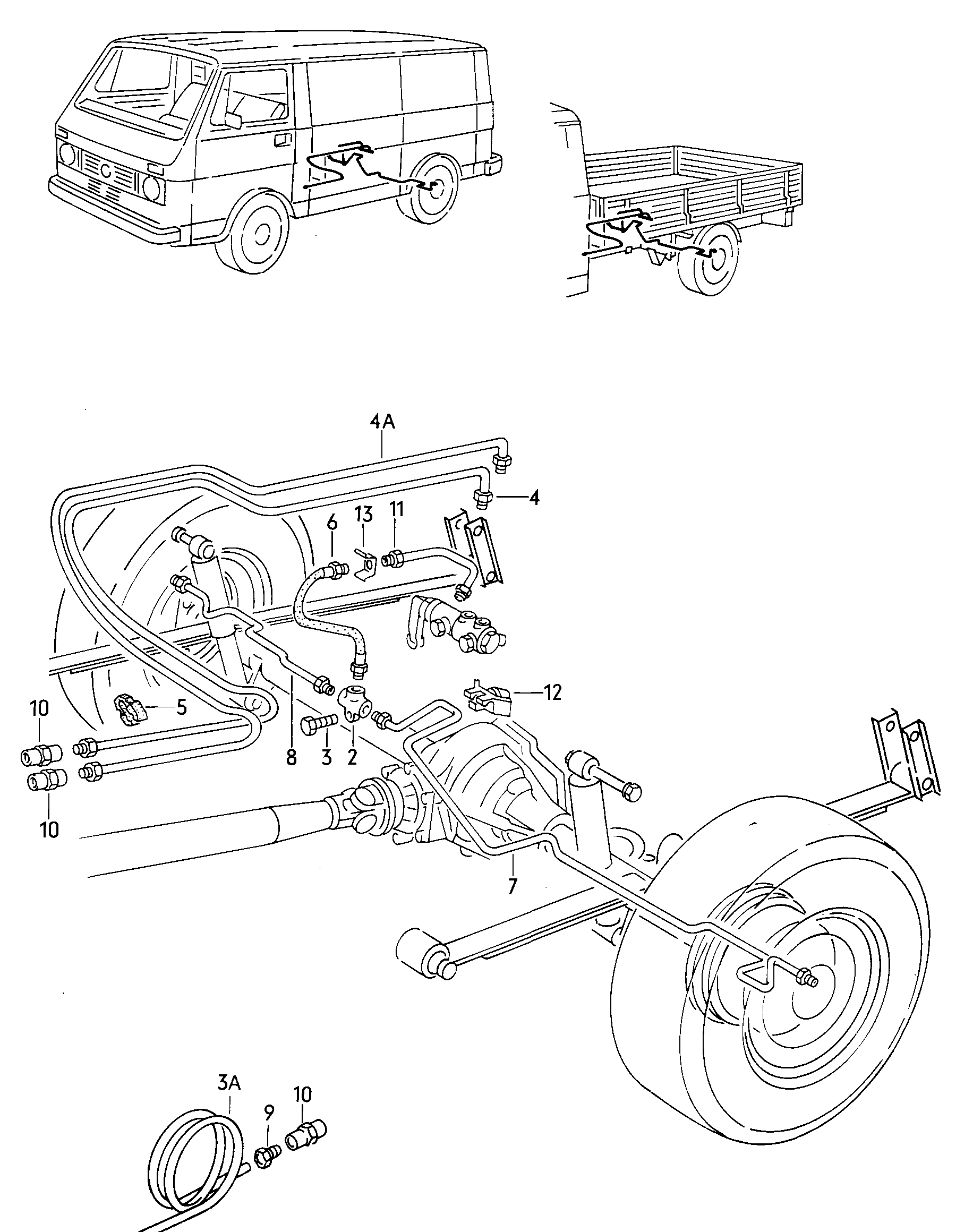 ブレーキパイプ; ブレーキホース - LT, LT 4x4(LT)  