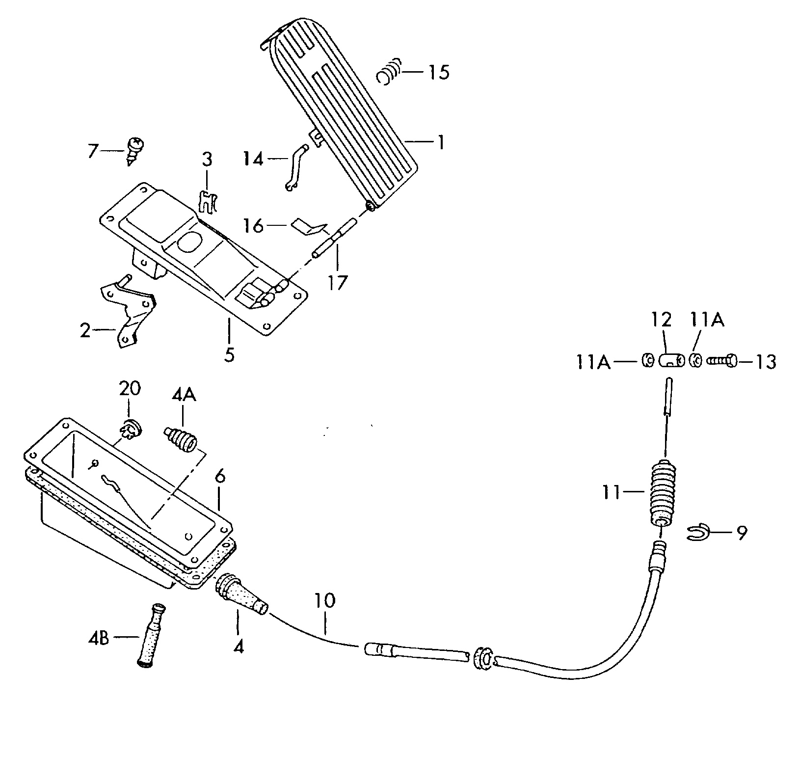 accelerator pedal; accelerator cable - LT, LT 4x4(LT)  