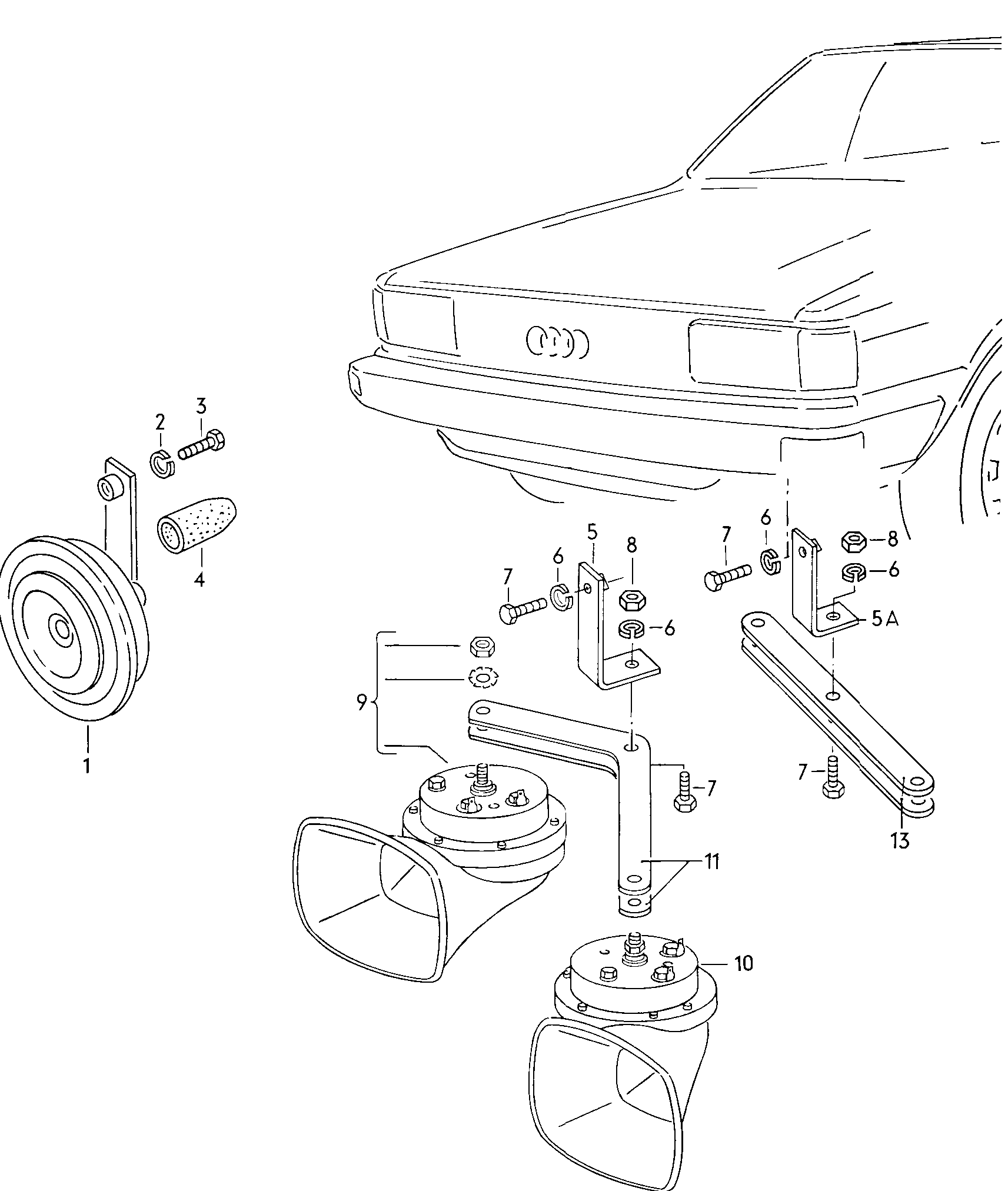 avvisatore acustico bitonale - Audi Coupe(ACO)  