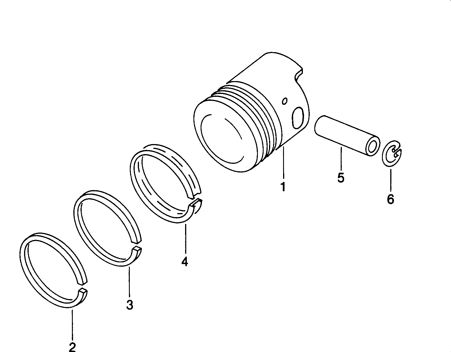 Kolben; Kolbenring - Type 2(T2)  