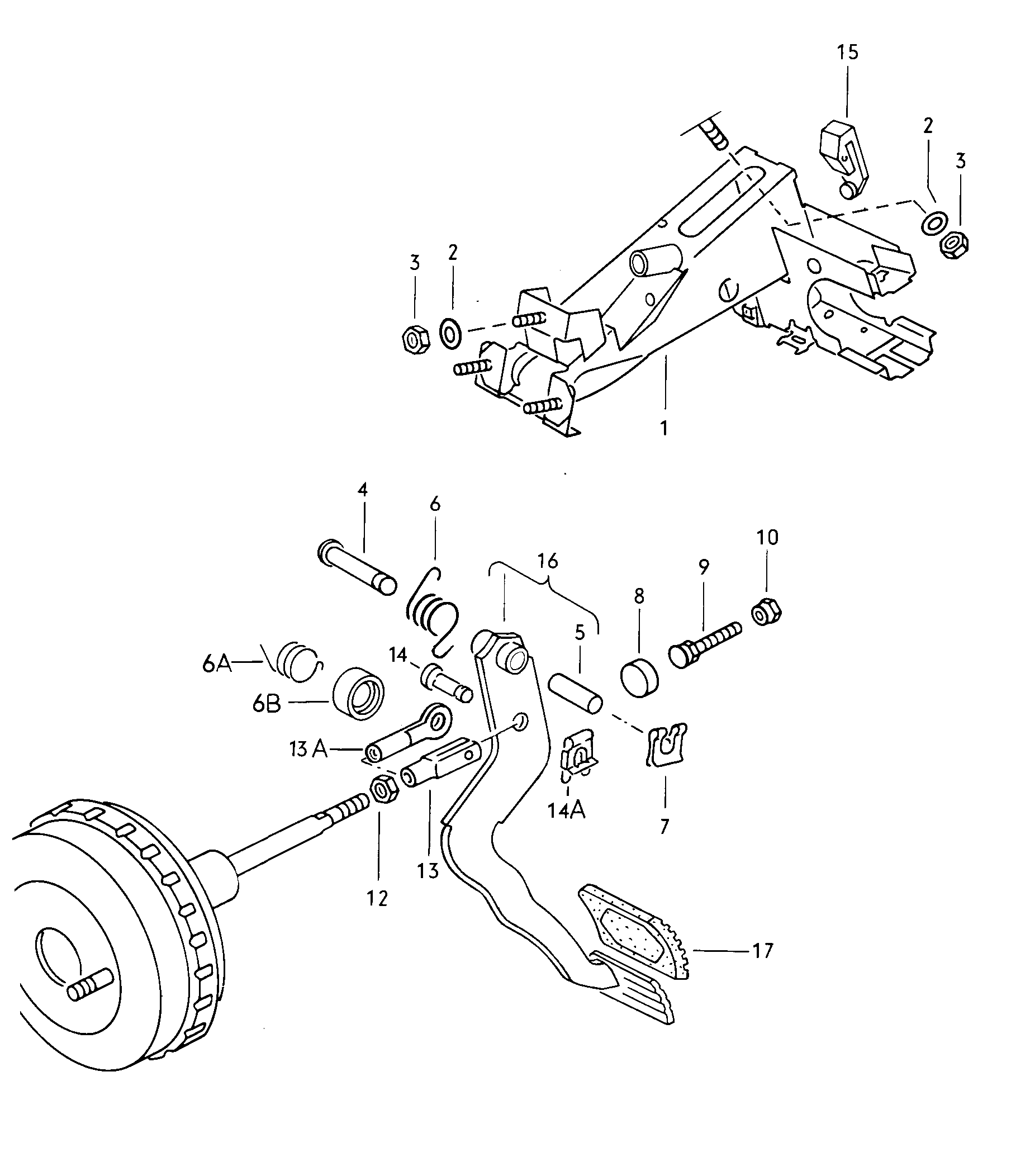 brake pedal; bracket for pedal cluster - Scirocco(SCI)  