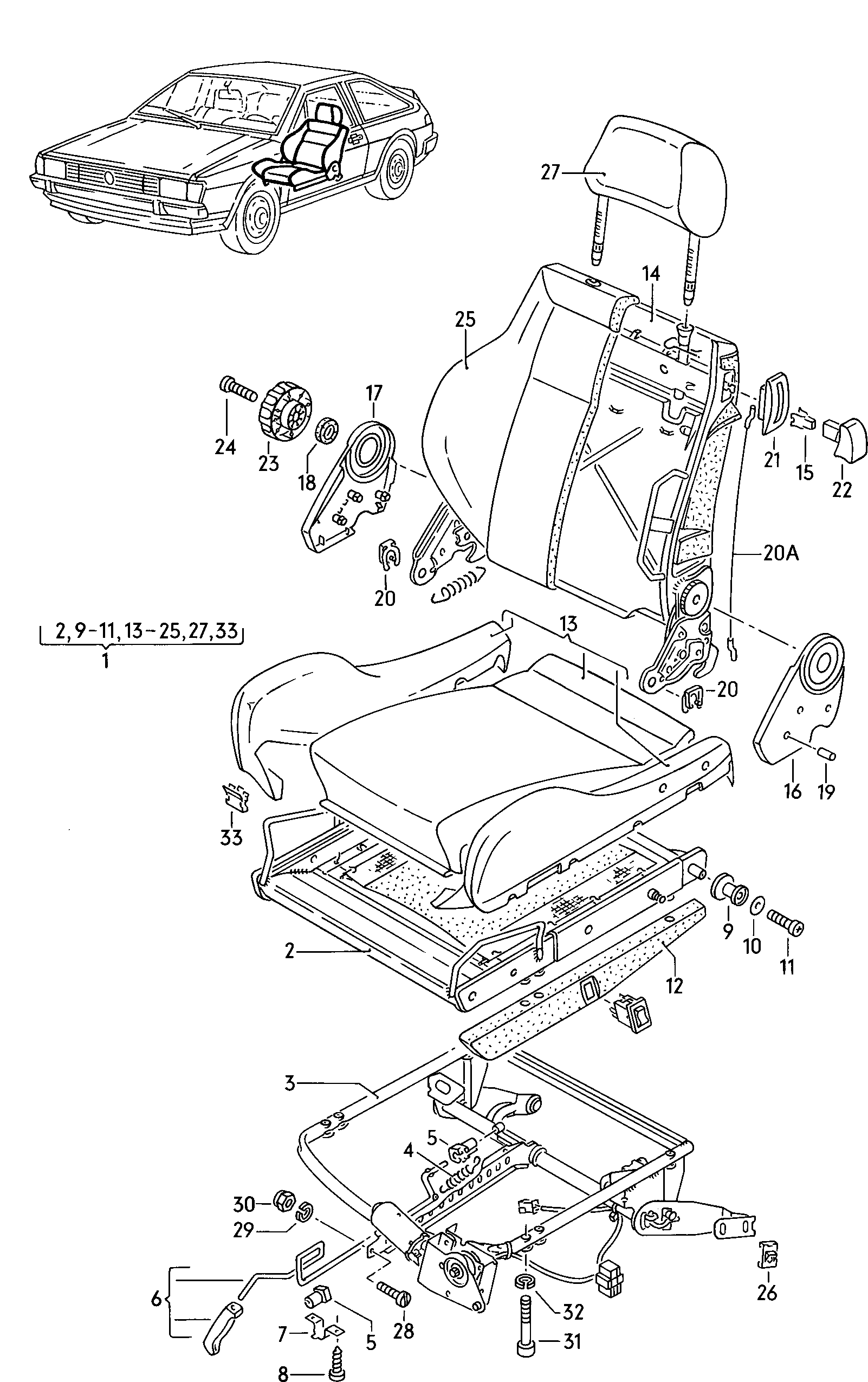 asiento y respaldo; vease ilustracion: - Scirocco(SCI)  