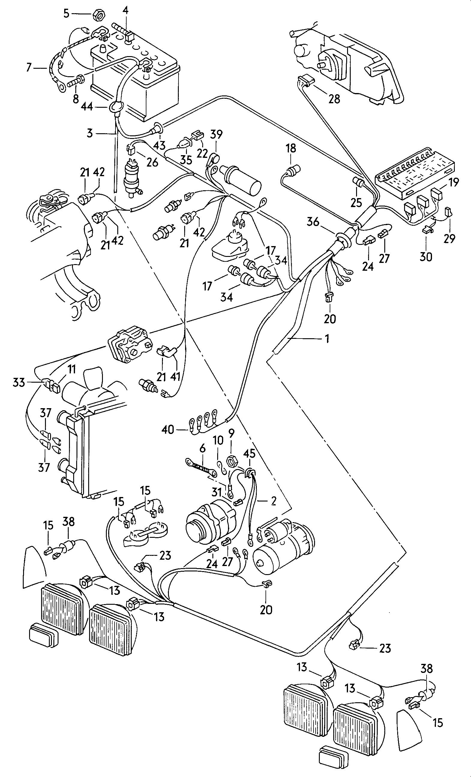 Leitungssatz fuer Motorraum; Drehstromgenerator; B... - Audi 100/Avant(A100)  
