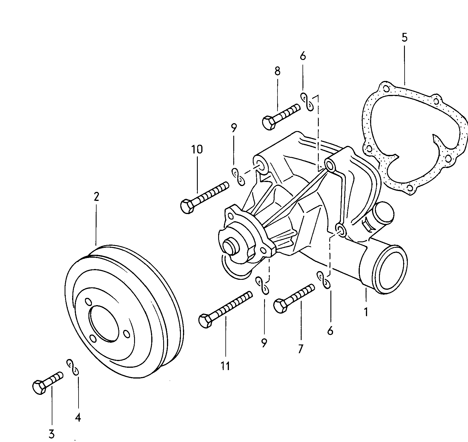 coolant pump; v-belt pulley - LT, LT 4x4(LT)  