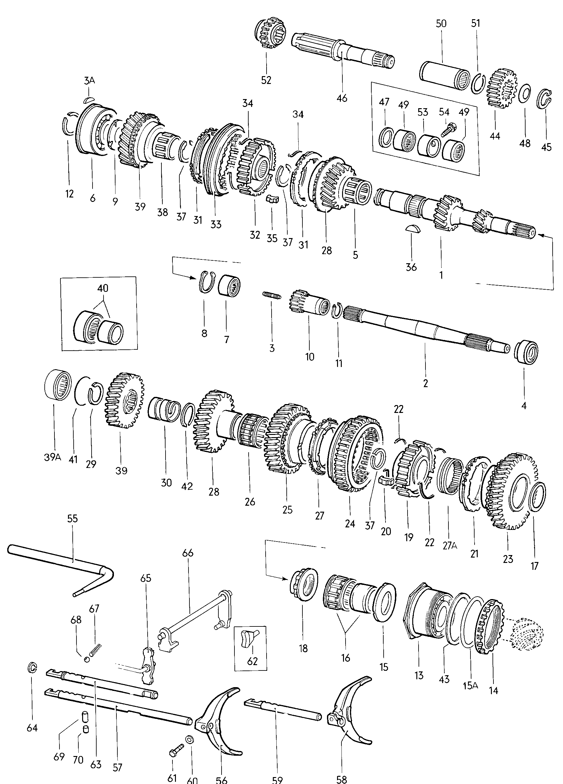 Raeder und Wellen; fuer Schaltgetriebe; F         ... - Typ 2/syncro(T2)  