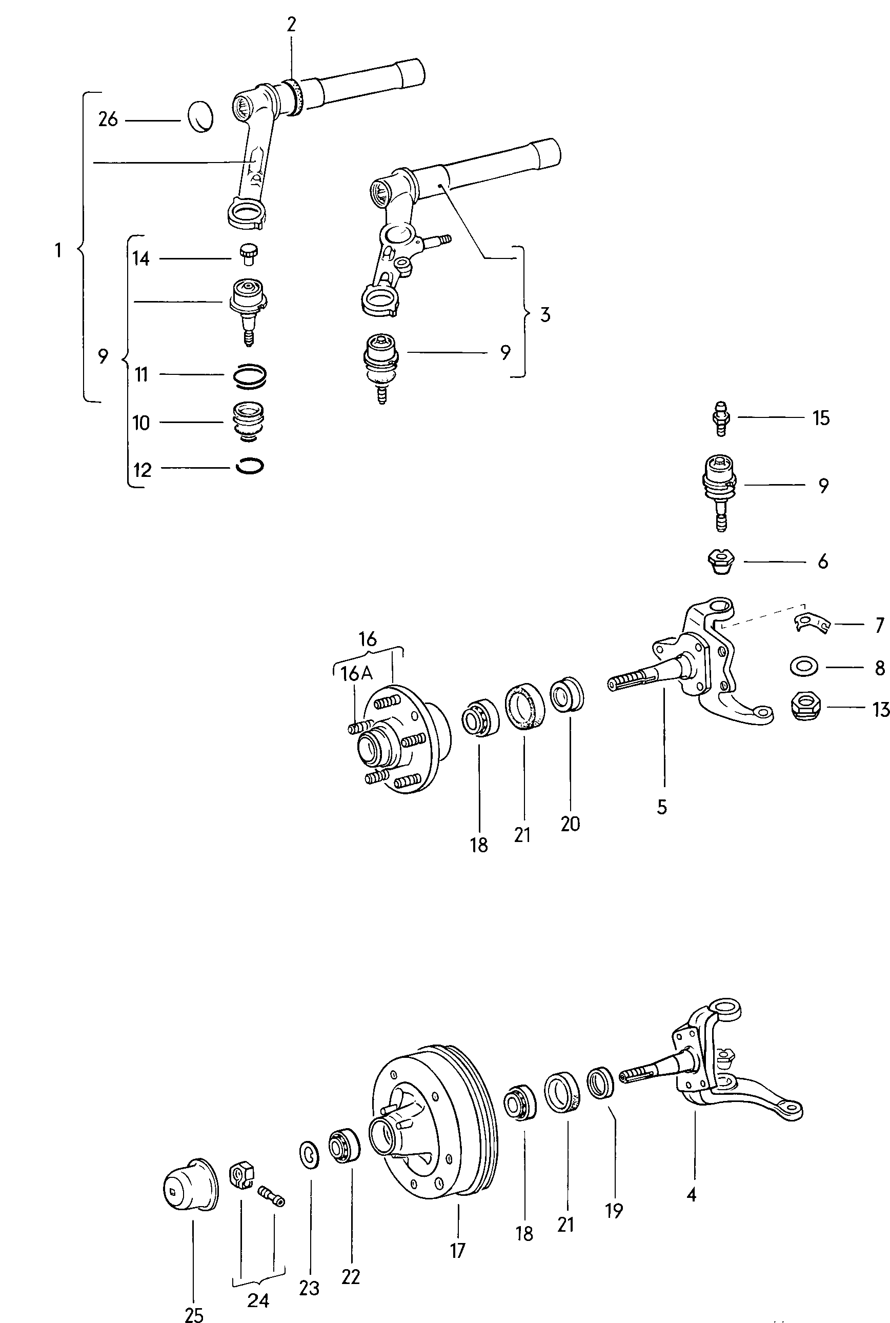 Traghebel; Achsschenkel - Typ 2/syncro(T2)  