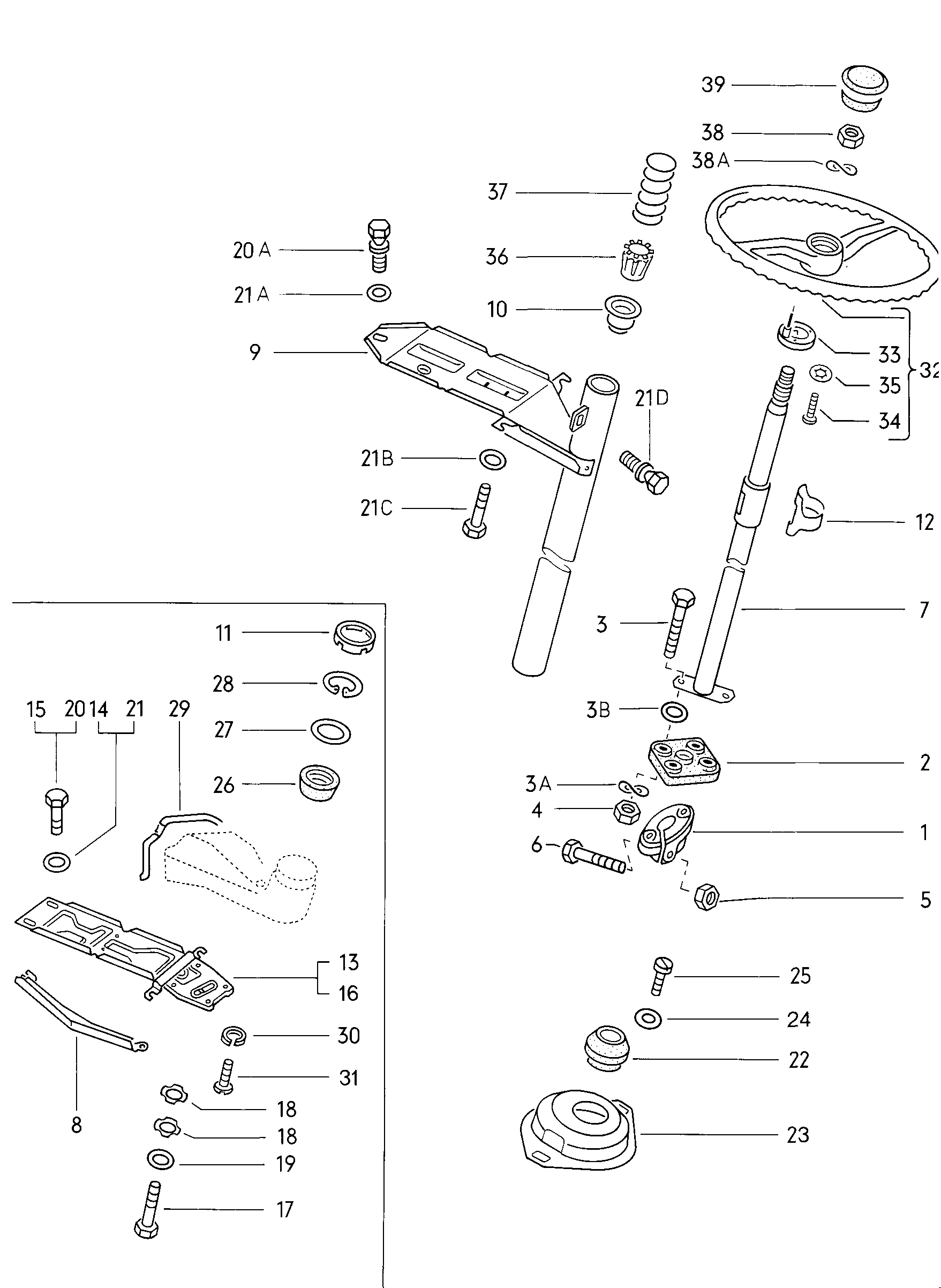 Lenkrad; Lenkrohr - Typ 2/syncro(T2)  