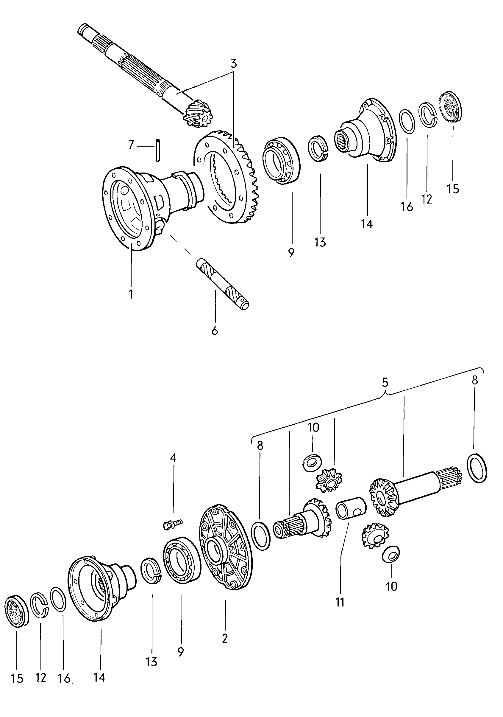 Ausgleichsgetriebe; Triebling und Tellerrad; F    ... - Typ 2/syncro(T2)  