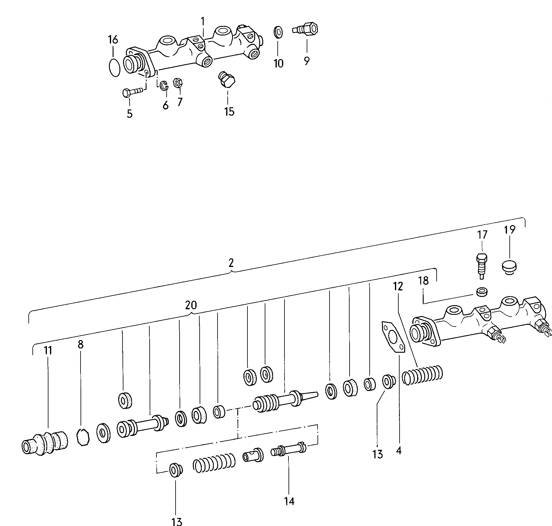 dwusekcyjna pompa hamulcowa - Typ 2/syncro(T2)  