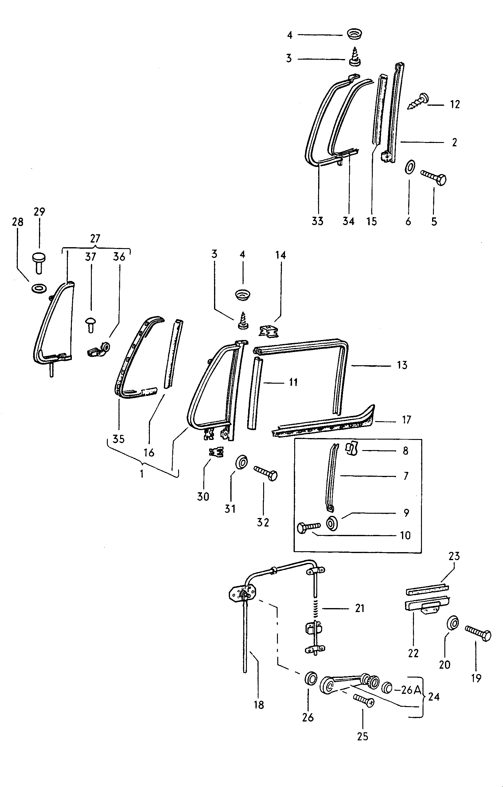 piezas ventanilla deflectora - Typ 2/syncro(T2)  