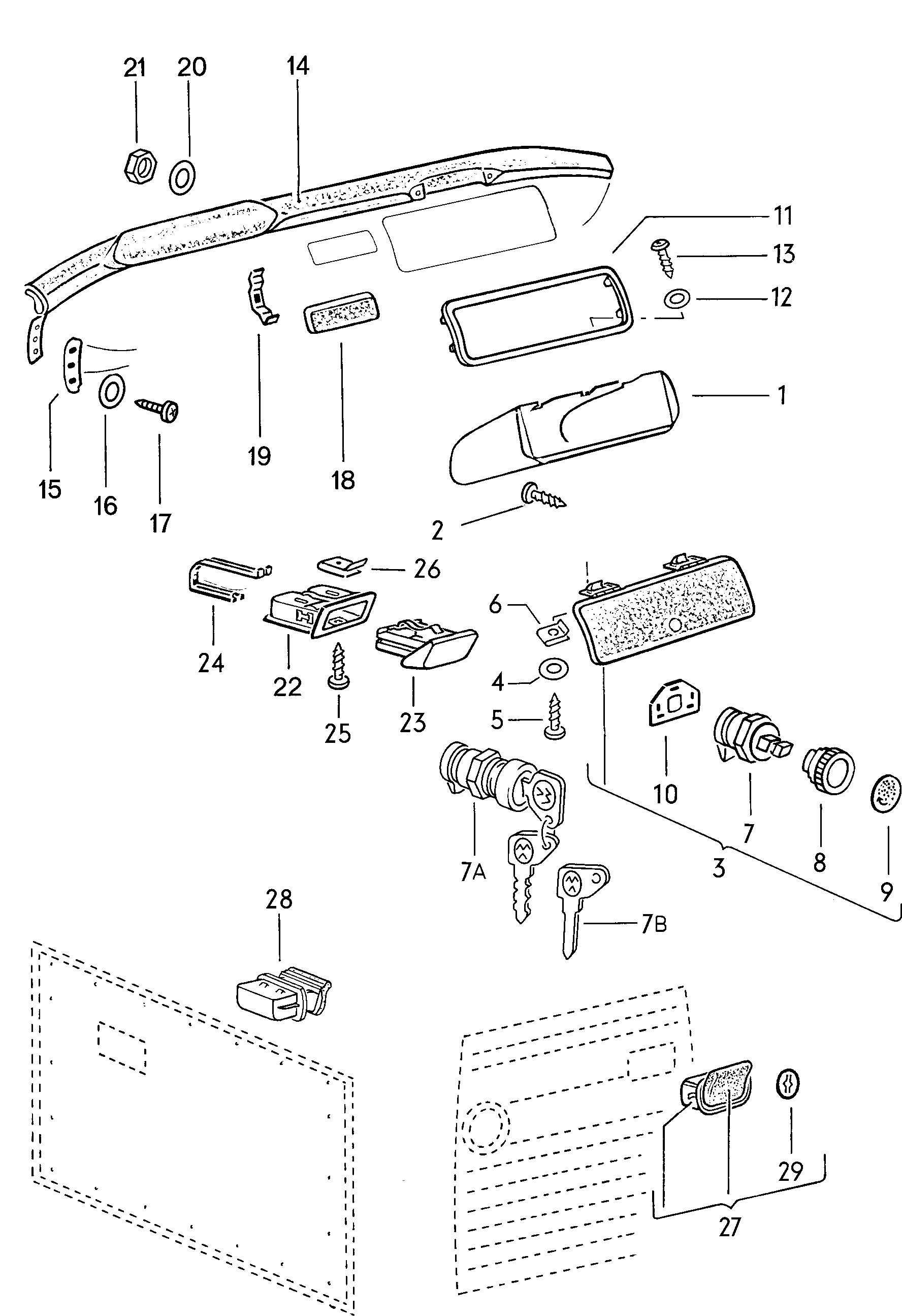 dashboard fittings; ashtray - Typ 2/syncro(T2)  