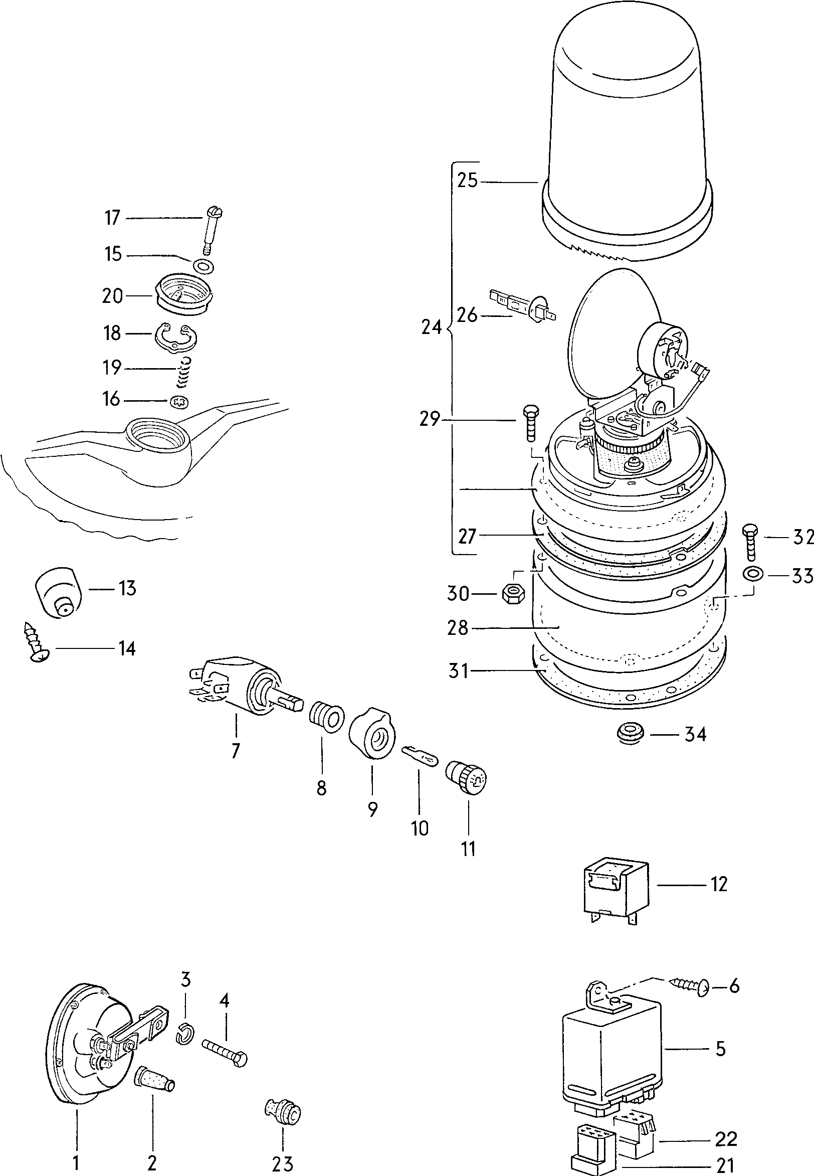 Signalhorn; Tonfolgerelais; Rundumkennleuchte - Typ 2/syncro(T2)  