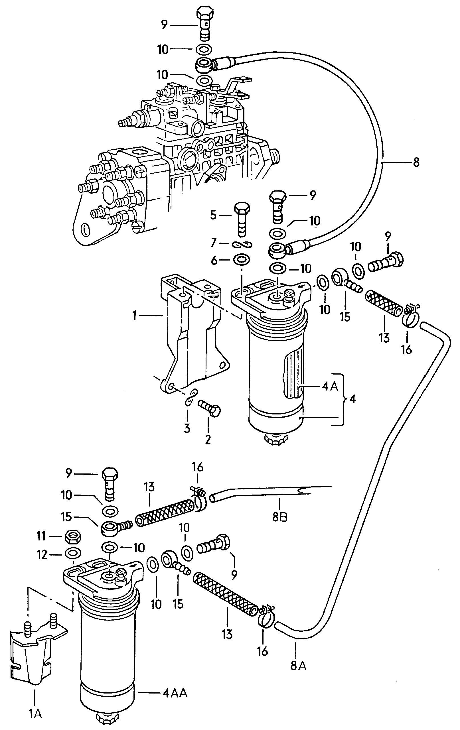 fuel filter; water trap - LT, LT 4x4(LT)  