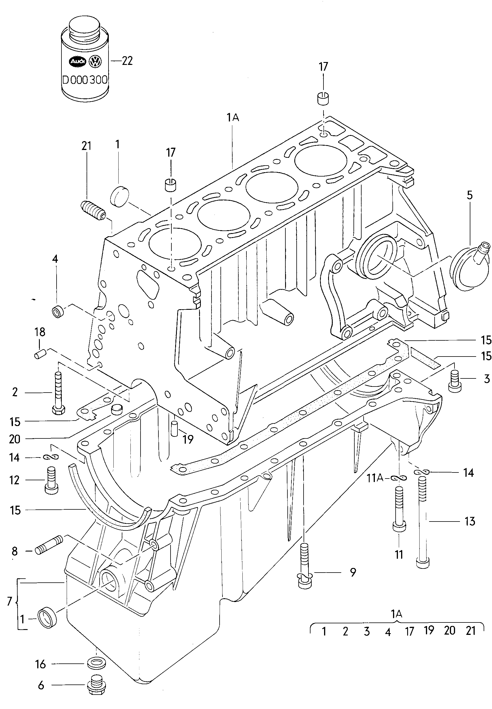 cylinder block; oil sump - LT, LT 4x4(LT)  