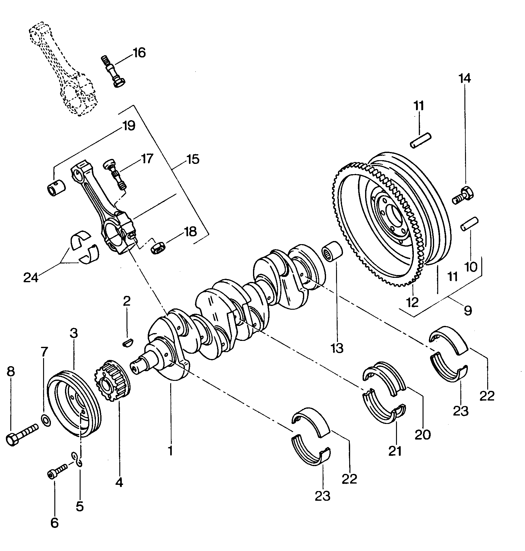 Kurbelwelle; Pleuelstange; Lagerung - Mod.181 / Iltis(ILT)  