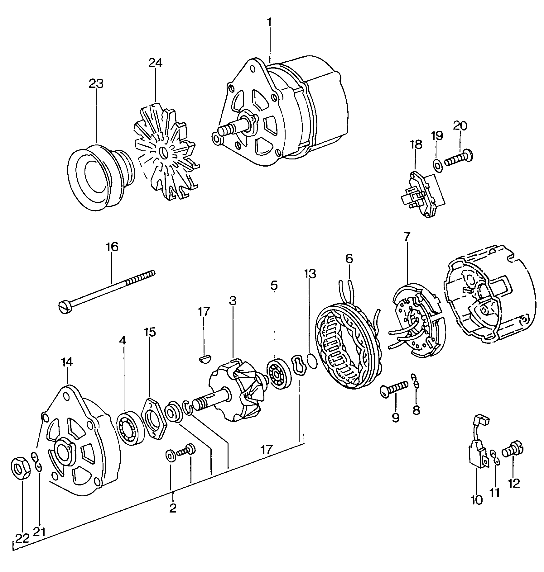 alternator and single
parts; F 18-B-001 251>>;  - Mod.181 / Iltis(ILT)  