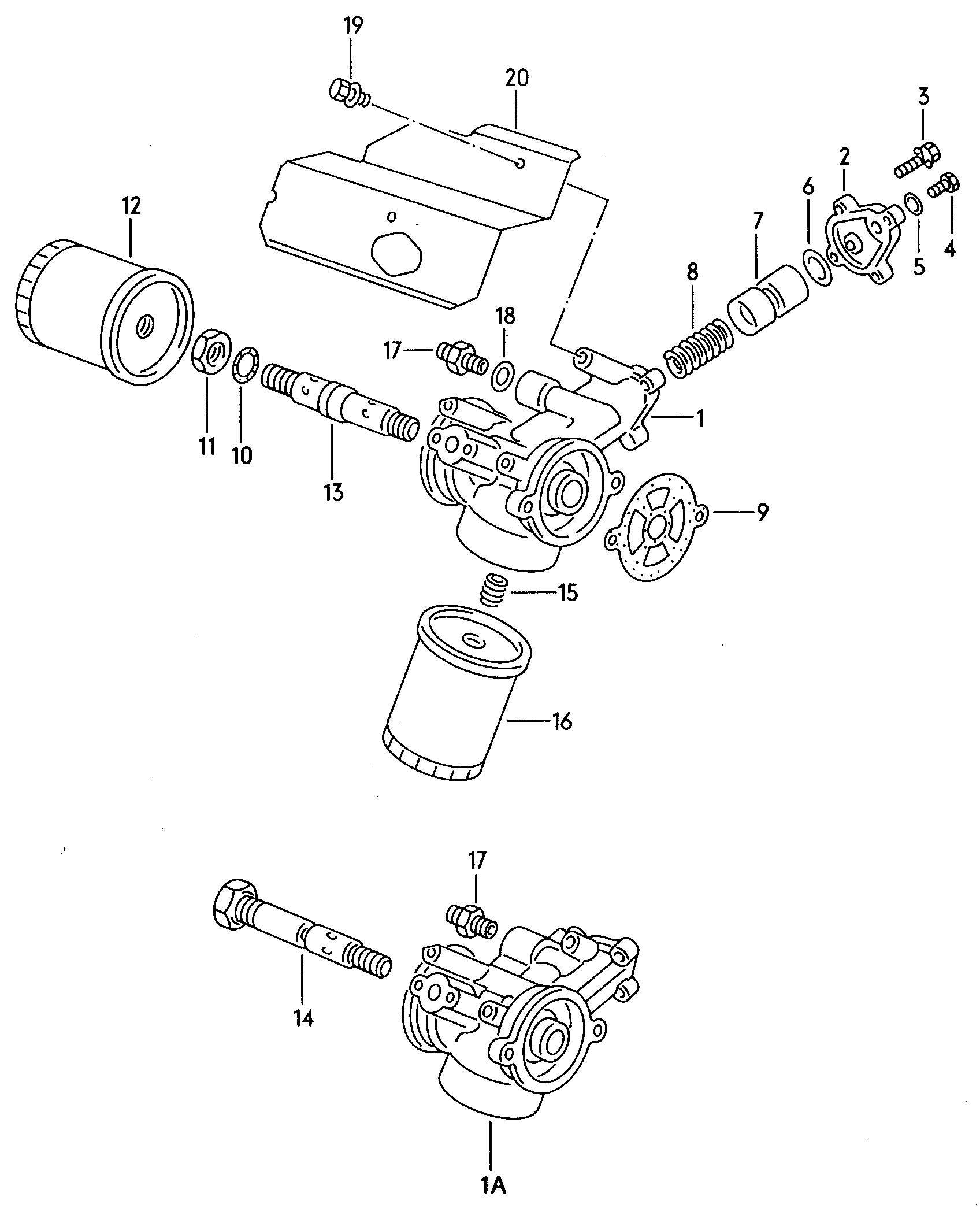oil filter bracket; oil filter - Audi 200/Avant quattro(A20Q)  