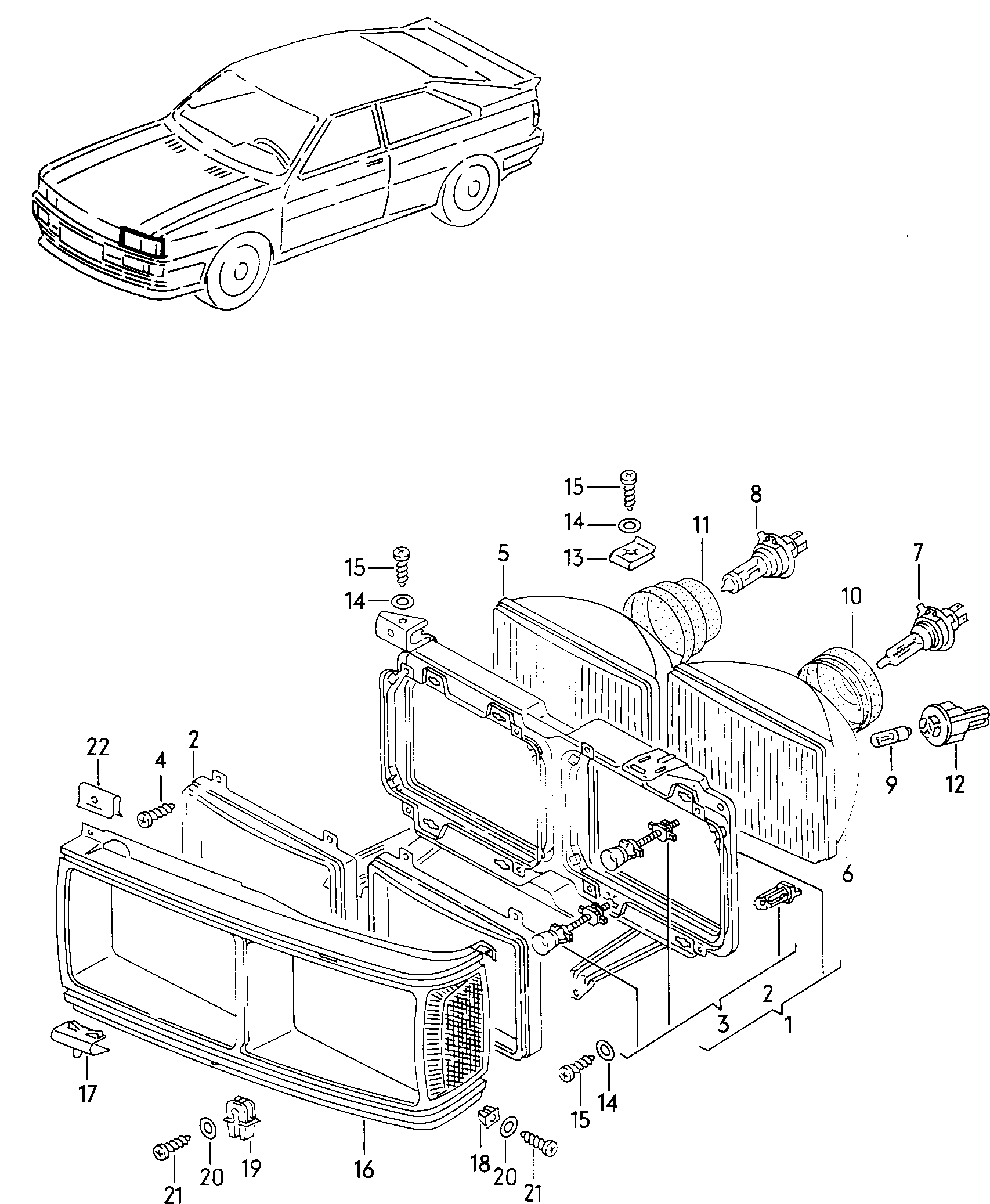 Doppelscheinwerfer; F             >> 85-C-902 000 - Audi quattro(QUAT)  