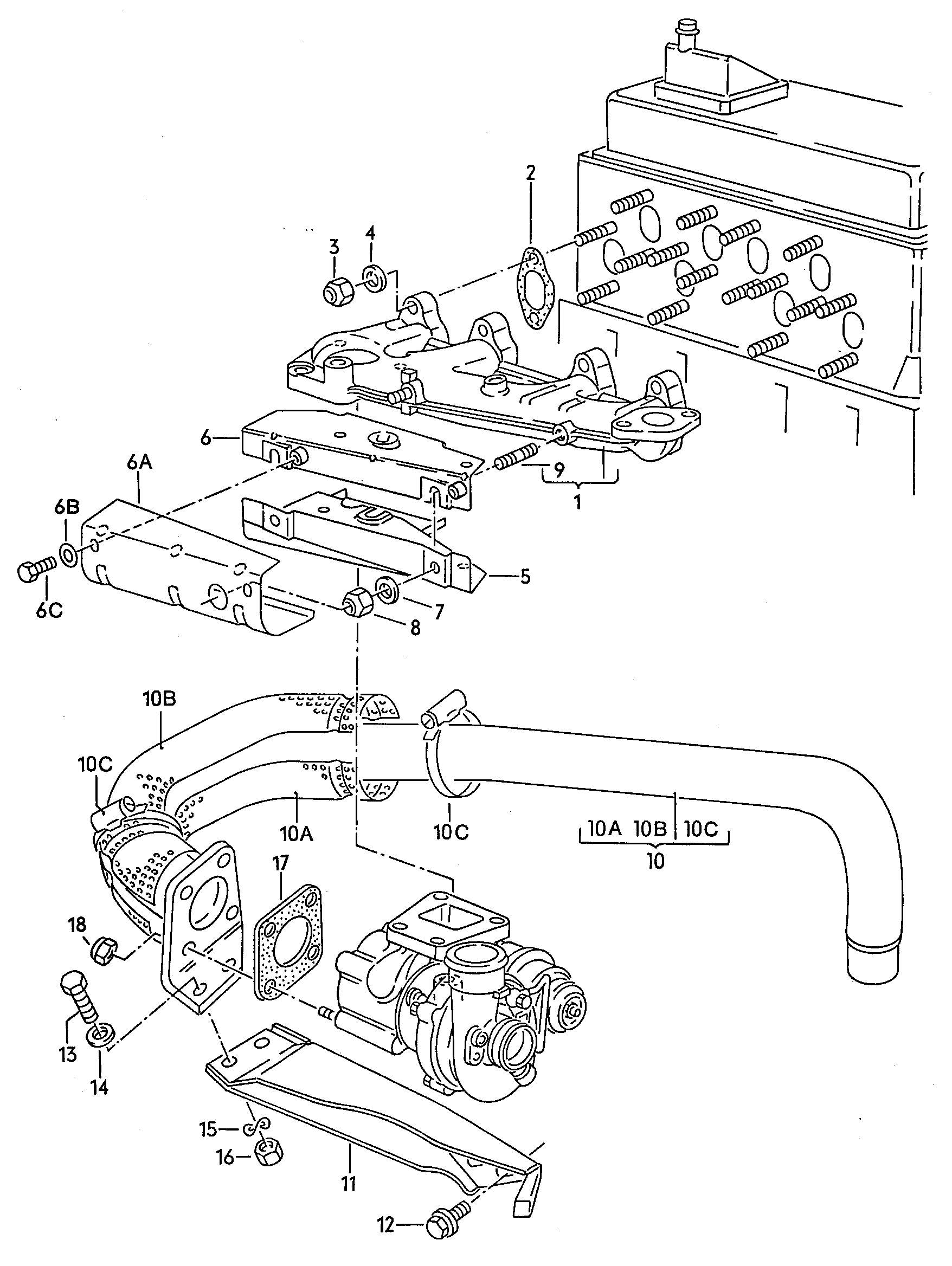 Abgaskruemmer; Abgasrohr - Typ 2/syncro(T2)  