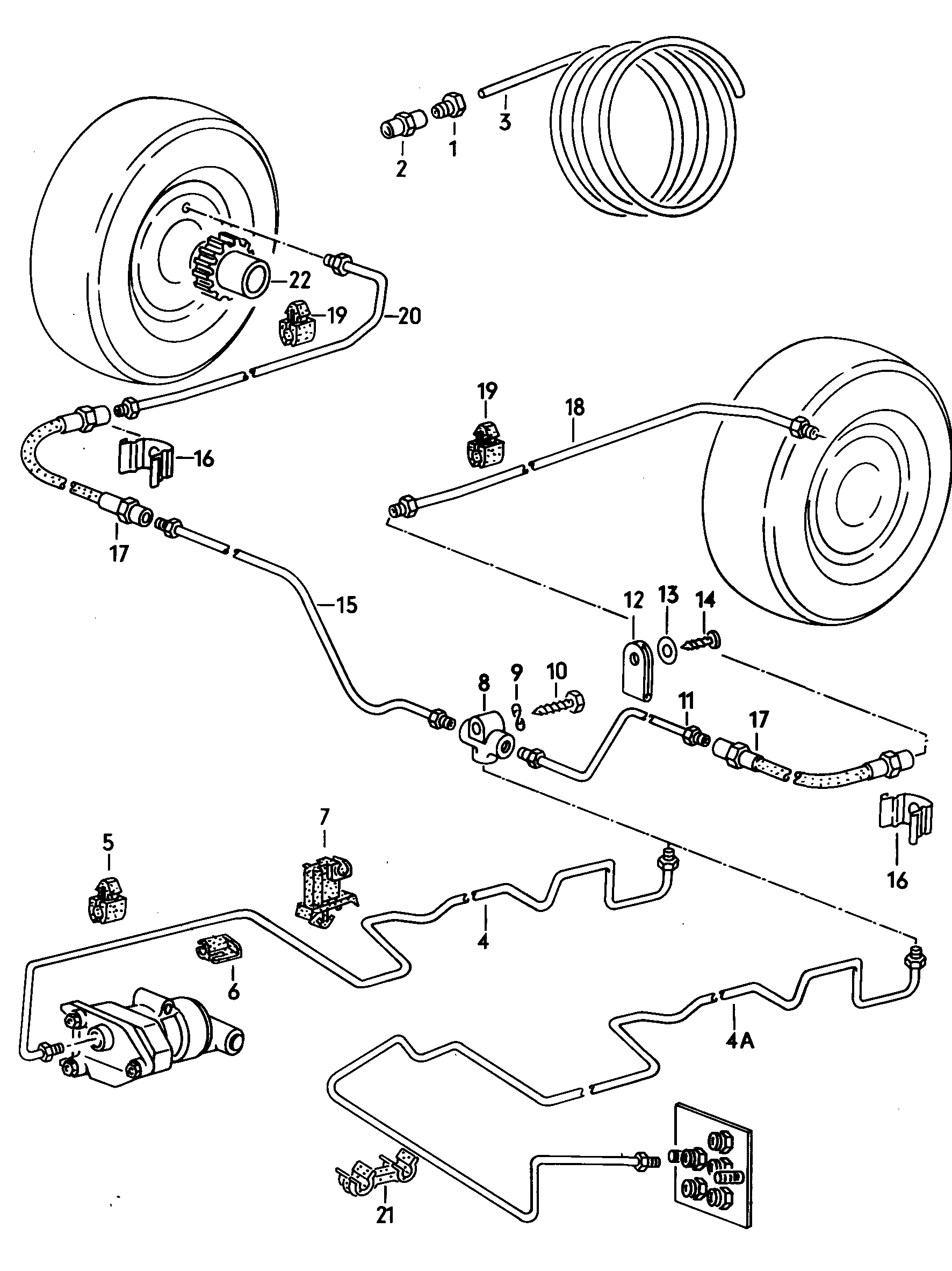 Bremsrohr; Bremsschlauch; Rotor fuer Drehzahlfuehl... - Typ 2/syncro(T2)  