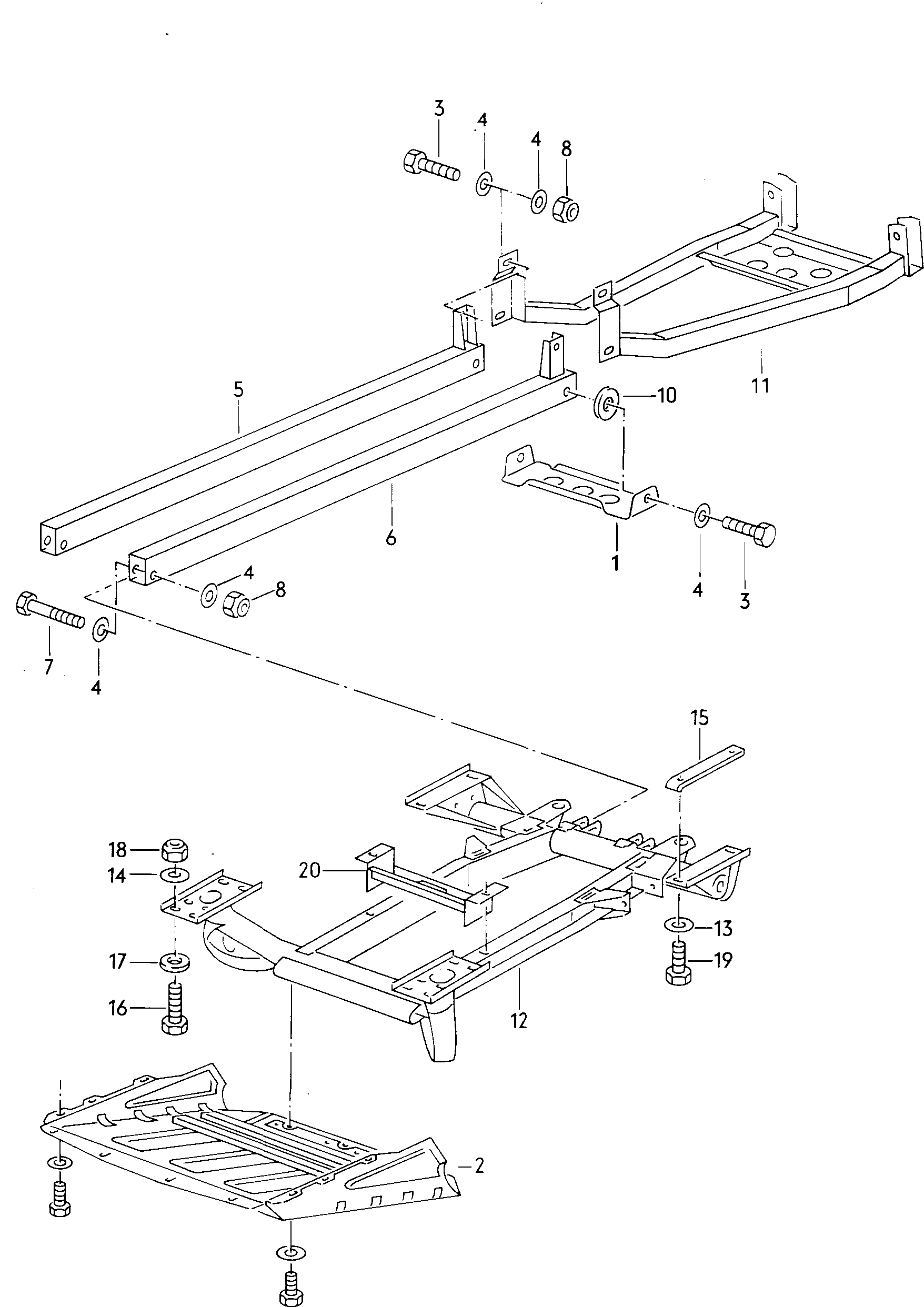 Schutzbleche; Getriebetraeger - Typ 2/syncro(T2)  