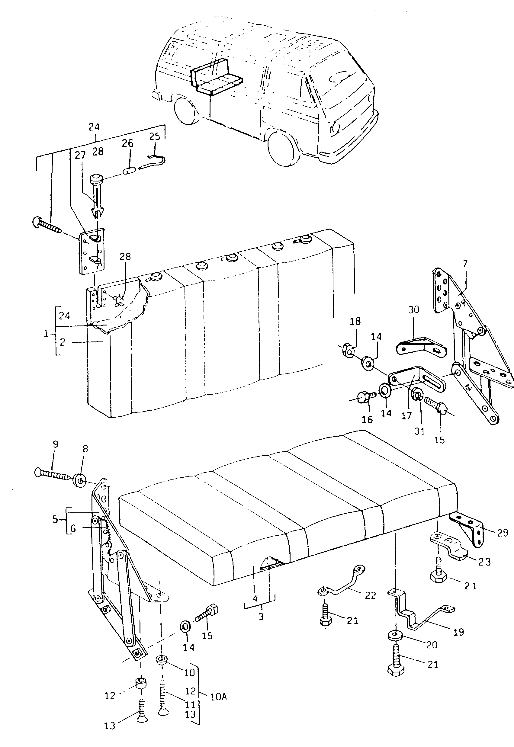 Sitzbank; Lehne - Typ 2/syncro(T2)  