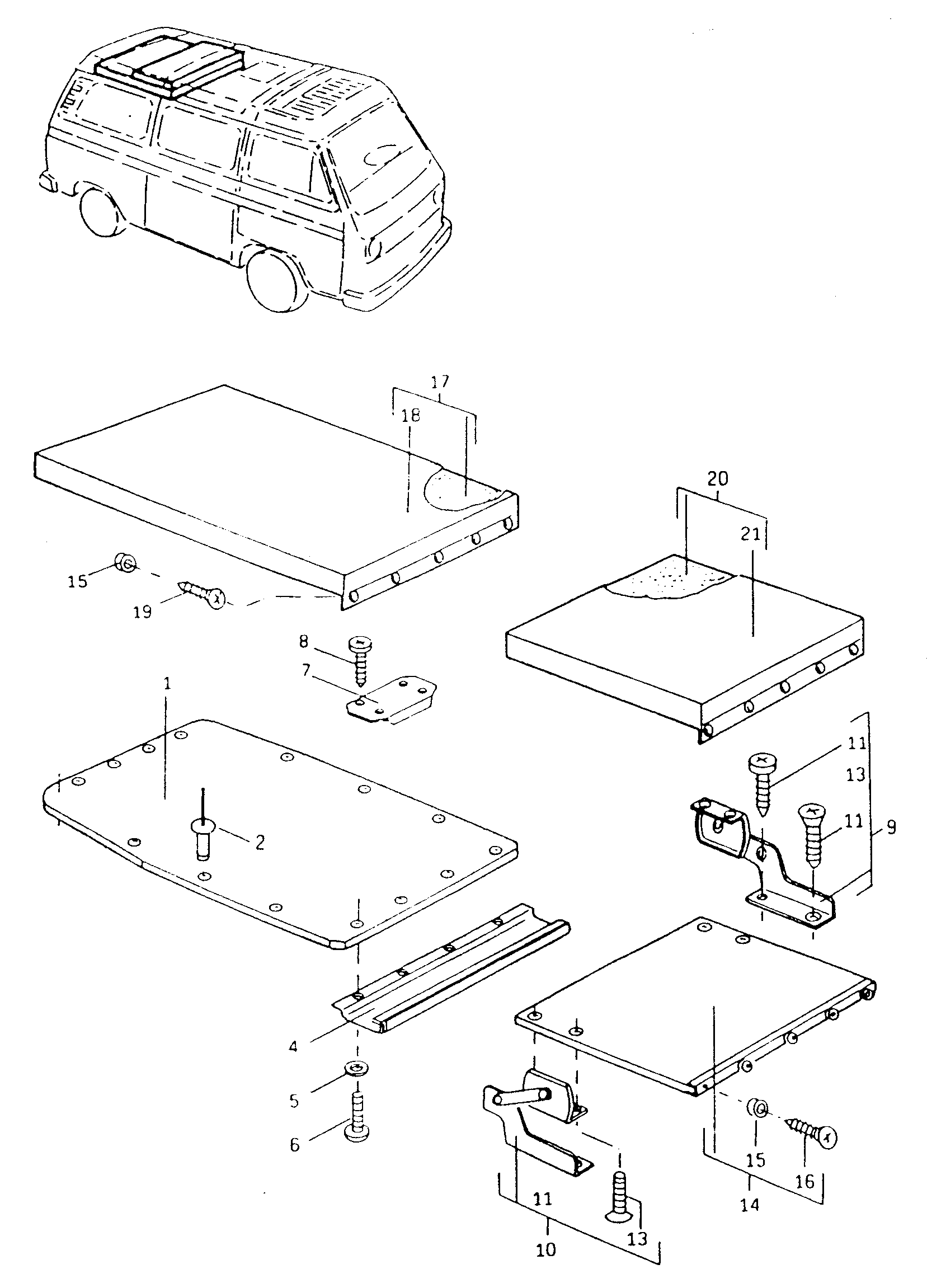 双人床，升降车顶 - Typ 2/syncro(T2)  