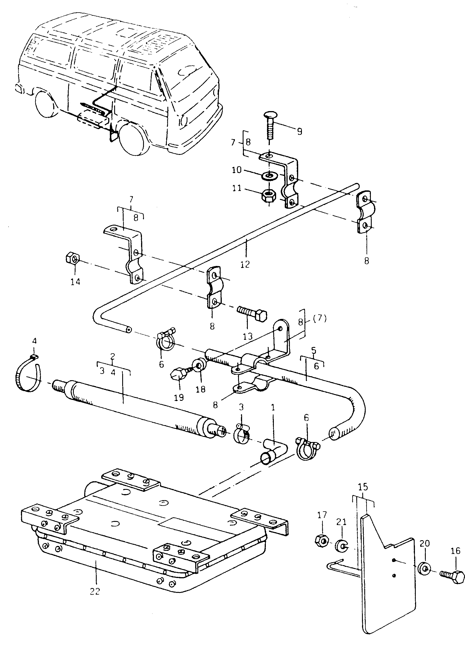Schalldaempfer; Abgasrohr; Schmutzfaenger - Typ 2/syncro(T2)  