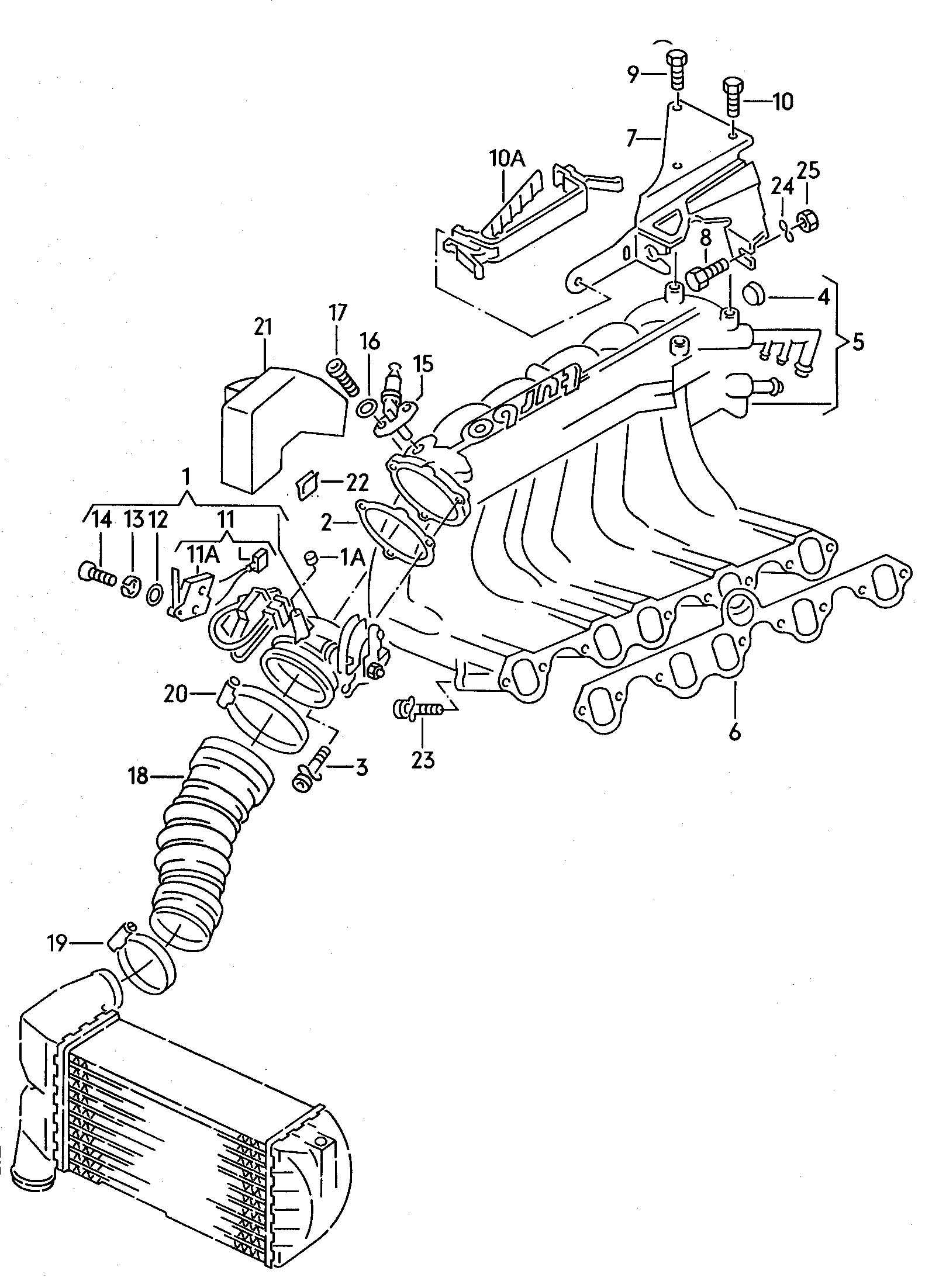 throttle valve adapter; intake connection; tempera... - Audi 200/Avant quattro(A20Q)  