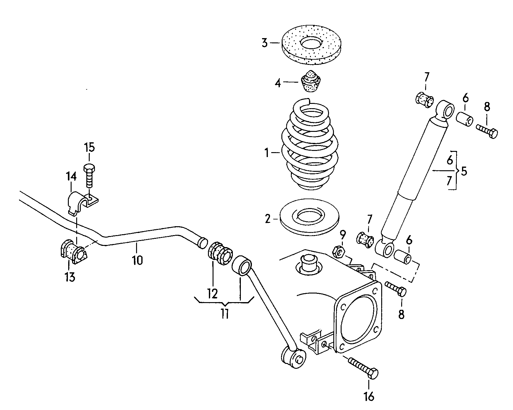 sprężyna śrubowa; amortyzator; stabilizator - Typ 2/syncro(T2)  