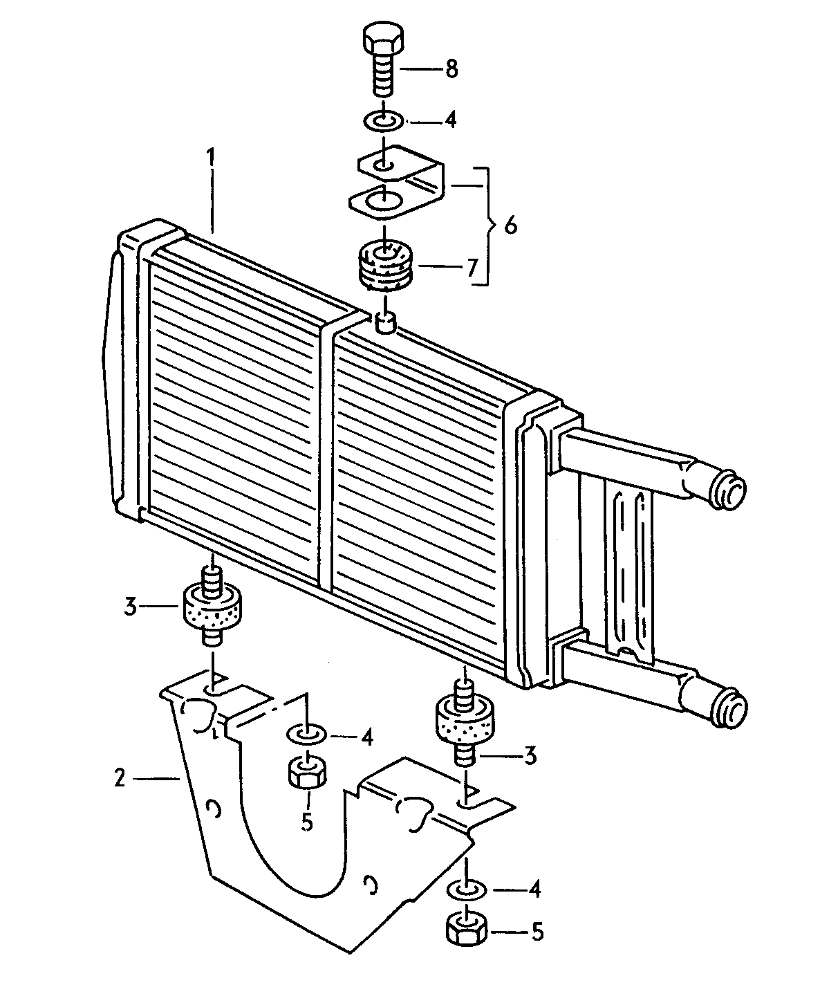 Дополнительный радиатор ОЖ - Audi 80/90/Avant(A80)  